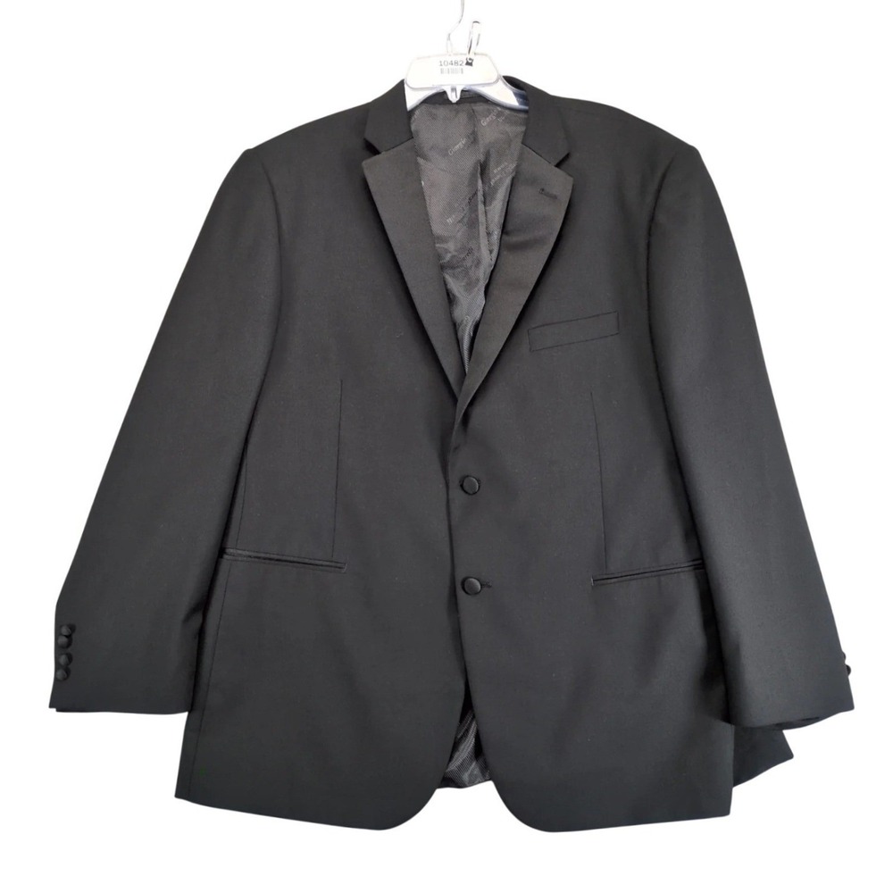 Giorgio Fiorelli Black Tuxedo Jacket Mens 50R Black Tie Satin Trim Formal Dapper